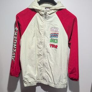 Marvel Kids Hooded Avengers Jacket - Cream & Red